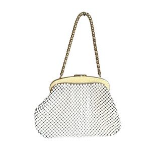 Whiting & Davis Vintage Bag White Metal Mesh